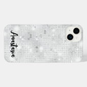 Elegant Glam White Silver Glitz Sparkle iPhone Hoesje (Achterkant horizontaal)