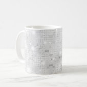 Elegant Glam White Silver Glitz Sparkle Koffiemok (Voorkant links)