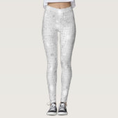 Elegant Glam White Silver Glitz Sparkle Leggings (Voorkant)