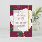 Elegant Glam Wit  Rozen feestje Kaart (Staand voorkant)