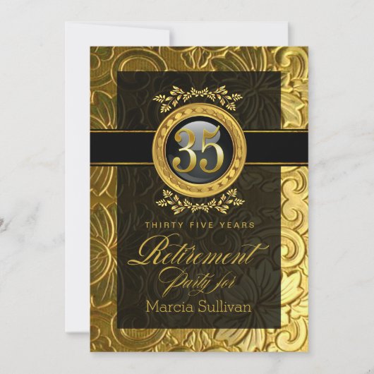 Elegant Glamor Embossed Retirement Party Kaart (Voorkant)