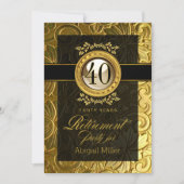 Elegant Glamor Embossed Retirement Party Kaart (Voorkant)