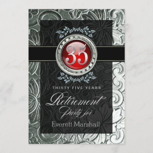 Elegant Glamor Embossed Retirement Party Kaart