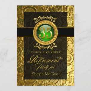 Elegant Glamor Embossed Retirement Party Kaart