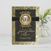 Elegant Glamor Embossed Sweet Sixteen Kaart (Staand voorkant)