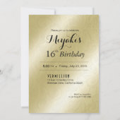 Elegant Glamor Embossed Sweet Sixteen Kaart (Achterkant)