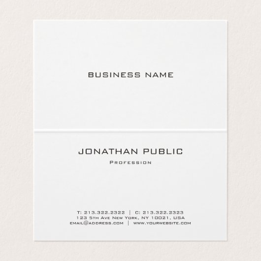 Elegant Glamor Faux Gold Luxury Sjabloon Moderne Visitekaartje (Binnenkant ongevouwen)