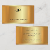 Elegant Glamor Faux Gold Modern Luxurous Plain Visitekaartje (Voorkant / Achterkant)