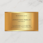 Elegant Glamor Faux Gold Modern Luxurous Plain Visitekaartje (Achterkant)