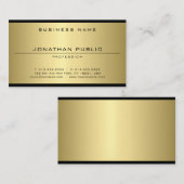 Elegant Glamor Faux Gold Modern Simple Sjabloon Visitekaartje (Voorkant / Achterkant)