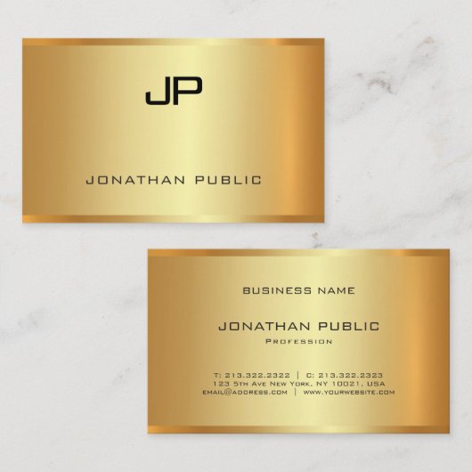 Elegant Glamor Gold Kijk Sjabloon Modern Trendy Visitekaartje (Voorkant / Achterkant)