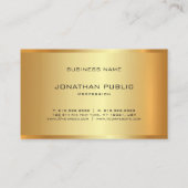 Elegant Glamor Gold Kijk Sjabloon Modern Trendy Visitekaartje (Achterkant)