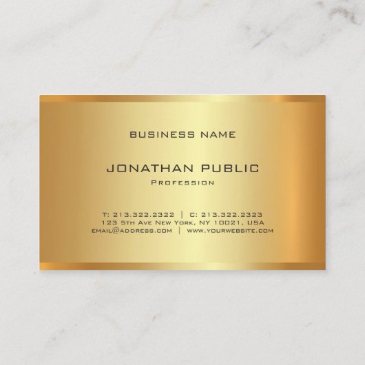 Elegant Glamor Gold Kijk Sjabloon Modern Trendy Visitekaartje (Achterkant)