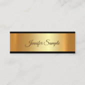 Elegant Glamor Gold Modern Script Plain Luxe Mini Visitekaartje (Voorkant)