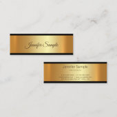 Elegant Glamor Gold Modern Script Plain Luxe Mini Visitekaartje (Voorkant / Achterkant)