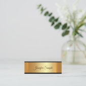 Elegant Glamor Gold Modern Script Plain Luxe Mini Visitekaartje (Staand voorkant)