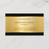 Elegant Glamor Gold Moderne Luxureuze Sjabloon Visitekaartje (Achterkant)