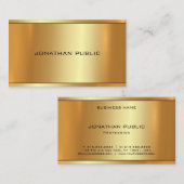 Elegant Glamor Gold Professional Modern Top Plain Visitekaartje (Voorkant / Achterkant)