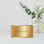 Elegant Glamor Gold Professional Modern Top Plain Visitekaartje (Staand voorkant)