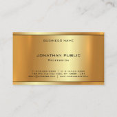 Elegant Glamor Gold Professional Modern Top Plain Visitekaartje (Achterkant)