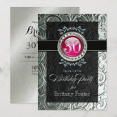 Elegant Glamor In reliëf 30e verjaardag Kaart (Voorkant / Achterkant)