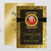 Elegant Glamor In reliëf 30e verjaardag Kaart (Voorkant / Achterkant)