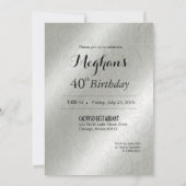 Elegant Glamor In reliëf 40e verjaardag Kaart (Achterkant)