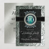 Elegant Glamor In reliëf 40e verjaardag Kaart (Voorkant / Achterkant)