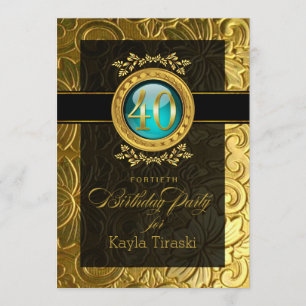 Elegant Glamor In reliëf 40e verjaardag Kaart