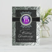 Elegant Glamor Ingegraveerd 15e Jubileum Kaart (Staand voorkant)
