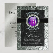 Elegant Glamor Ingegraveerd 15e Jubileum Kaart (Voorkant / Achterkant)