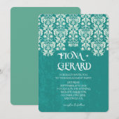 Elegant Glamor Lace Engagement Party Invitation Kaart (Voorkant / Achterkant)