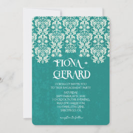 Elegant Glamor Lace Engagement Party Invitation Kaart