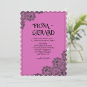 Elegant Glamor Lace Engagement Party Invitation Kaart (Staand voorkant)