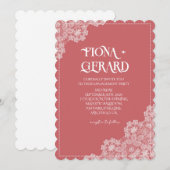 Elegant Glamor Lace Engagement Party Invitation Kaart (Voorkant / Achterkant)