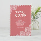 Elegant Glamor Lace Engagement Party Invitation Kaart (Staand voorkant)
