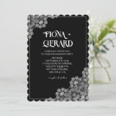 Elegant Glamor Lace Engagement Party Invitation Kaart (Staand voorkant)