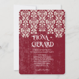 Elegant Glamor Lace Engagement Party Invitation Kaart