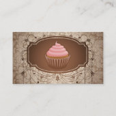 Elegant Glamor Mocha Damask Cupcake Bakery Visitekaartje (Achterkant)