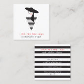 Elegant Glamor Mod Stylist, Boutique Vierkante Visitekaartje (Voorkant / Achterkant)