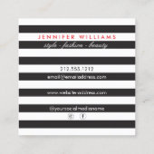 Elegant Glamor Mod Stylist, Boutique Vierkante Visitekaartje (Achterkant)
