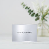 Elegant Glamor Silver look Modern Simple Plain Visitekaartje (Staand voorkant)