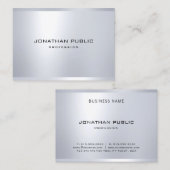Elegant Glamor Silver look Modern Simple Plain Visitekaartje (Voorkant / Achterkant)