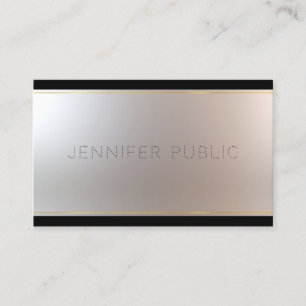 Elegant glamor Unieke Gold Silver Plain Moderne Visitekaartje