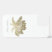 ELEGANT GLAMOROUS BLEEK GOLD FOIL WHITE LOTUS Case-Mate iPhone CASE (Achterkant (horizontaal))