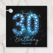 Elegant Glamorous Bling Jewel 30th Birthday Bedankjes Labels (Voorkant)