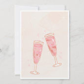 Elegant Glamorous Pink Champagne Birthday  Kaart (Achterkant)
