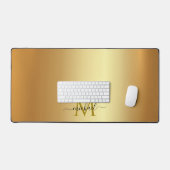 Elegant Glamour Gold Custom Name Monogram Bureaumat (Keyboard & Muis)