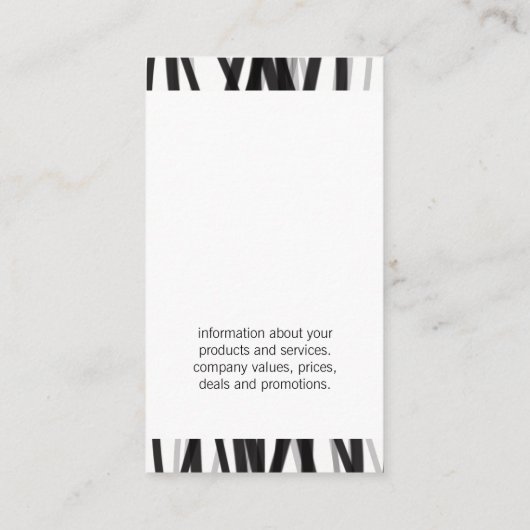 Elegant Glamour Lines (zwart/grijs) Visitekaartje (Achterkant)