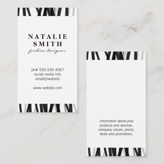 Elegant Glamour Lines (zwart/grijs) Visitekaartje (Voorkant / Achterkant)